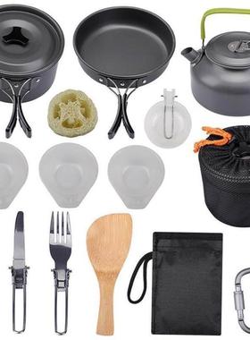 Outdoor Camping Cookware Kit Aluminum Cooking Pots Set Wa