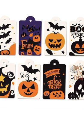 80PCS Halloween Gift Tags Pumpkin Ghost Paper Tag Card Label