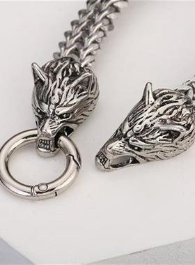 High Quality Polished Keel Chain Bracelet for Men Wolf Head