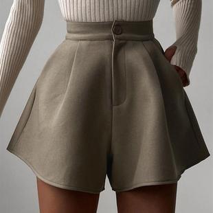 high legged waisted shorts Baggy 欧美宽松阔腿高腰短裤 wide