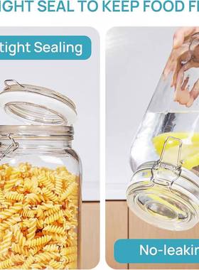 Glass Food Storage Jars Airtight Clamp Lid Kitchen Canisters