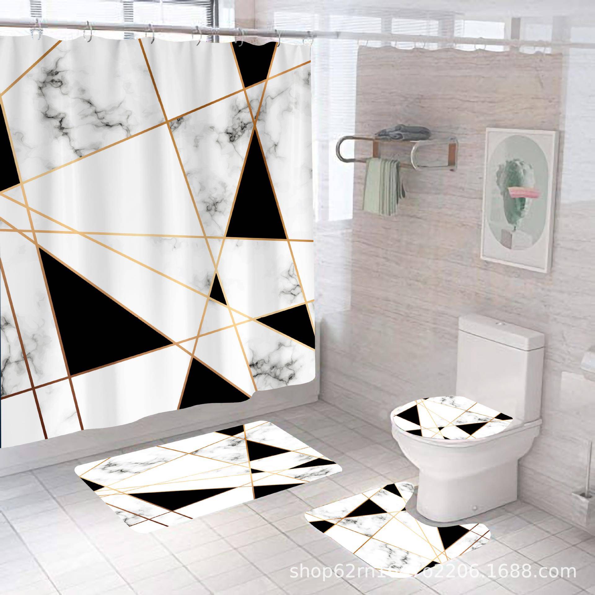 Modern ArtcBzv9NOT Style Marble Luxury Shower Curtain Waterp
