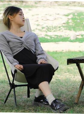 Outdoor portable folding chair Moon back camping space chair