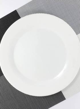 1 pure white round plates Dinner plate home cerami