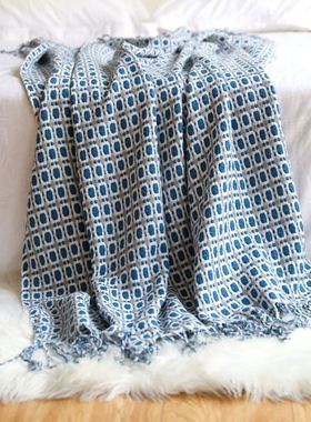 Sofa blanket Knitted blanket Thousand bird check wool blanke