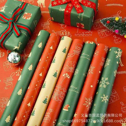 10Pcs 74x50cm Christmas wrappinXbZMziDg paper Decoration Gif