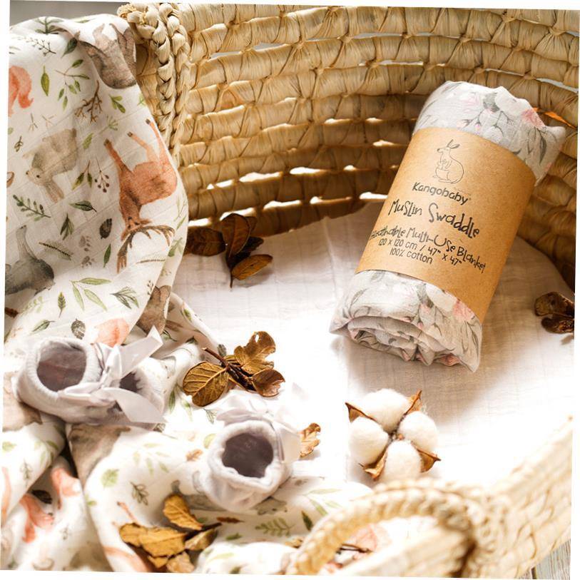 Muslin Swaddle Blanket Newborn Bath Towel Multi Designs