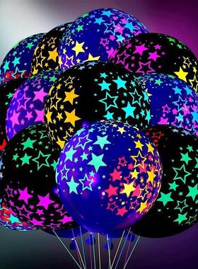 Happy Birthday Neon Glow Balloons Glow in Blacklight Fluores