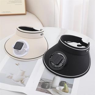 Solar charging fan overhead hat sunshade and sun protection