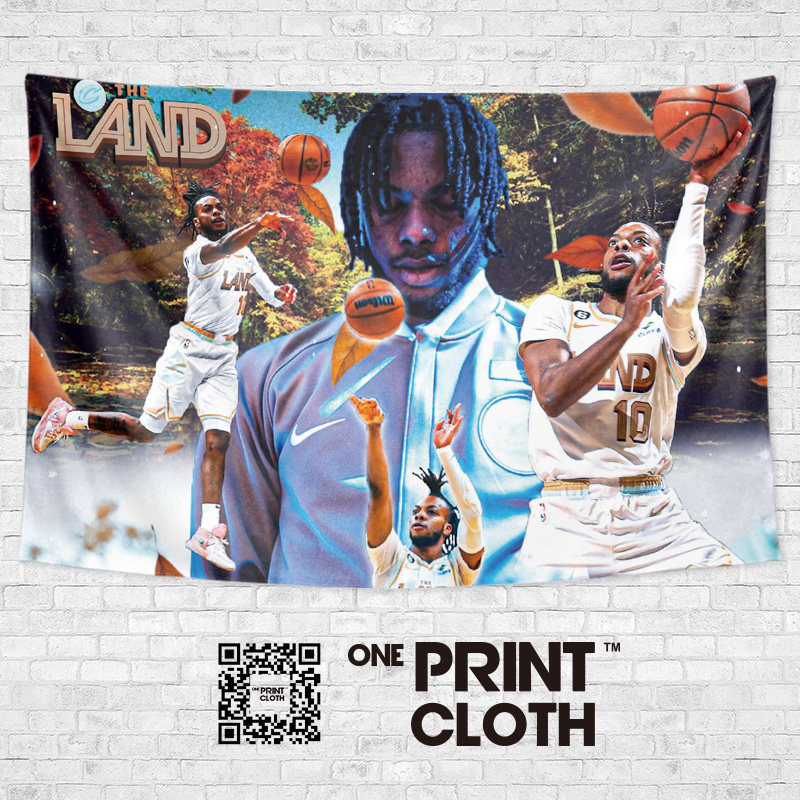 加兰Garland骑士篮球球星卧室宿舍出租屋墙壁遮丑装饰背景布挂布