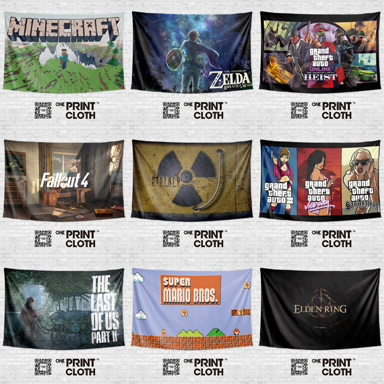 主机游戏GTA周边海报背景布挂布创意卧室宿舍房间墙壁装饰布挂毯