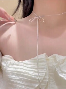 蝴蝶结流苏项链轻奢小众设计感