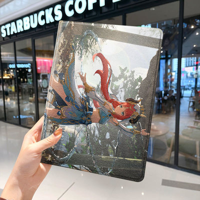 原神2021款ipad9保护套pro2020苹果mini6外套ioad迷你4壳air5适用2平板3带笔槽十第10代三折2022插画妮露2019