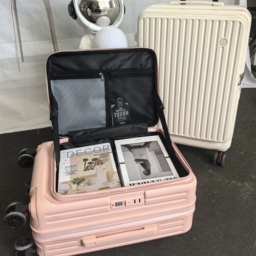 2025新款侧开盖多功能行李箱女24寸学生扩容拉杆箱男20寸登机箱子