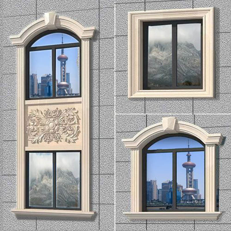 发泡陶瓷eps外墙装饰线条别墅窗户泡沫圆弧形窗套欧式窗框eps腰线