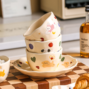 家用一人一个专用碗2025新款家用特别好看米饭碗个人专用碗可爱高