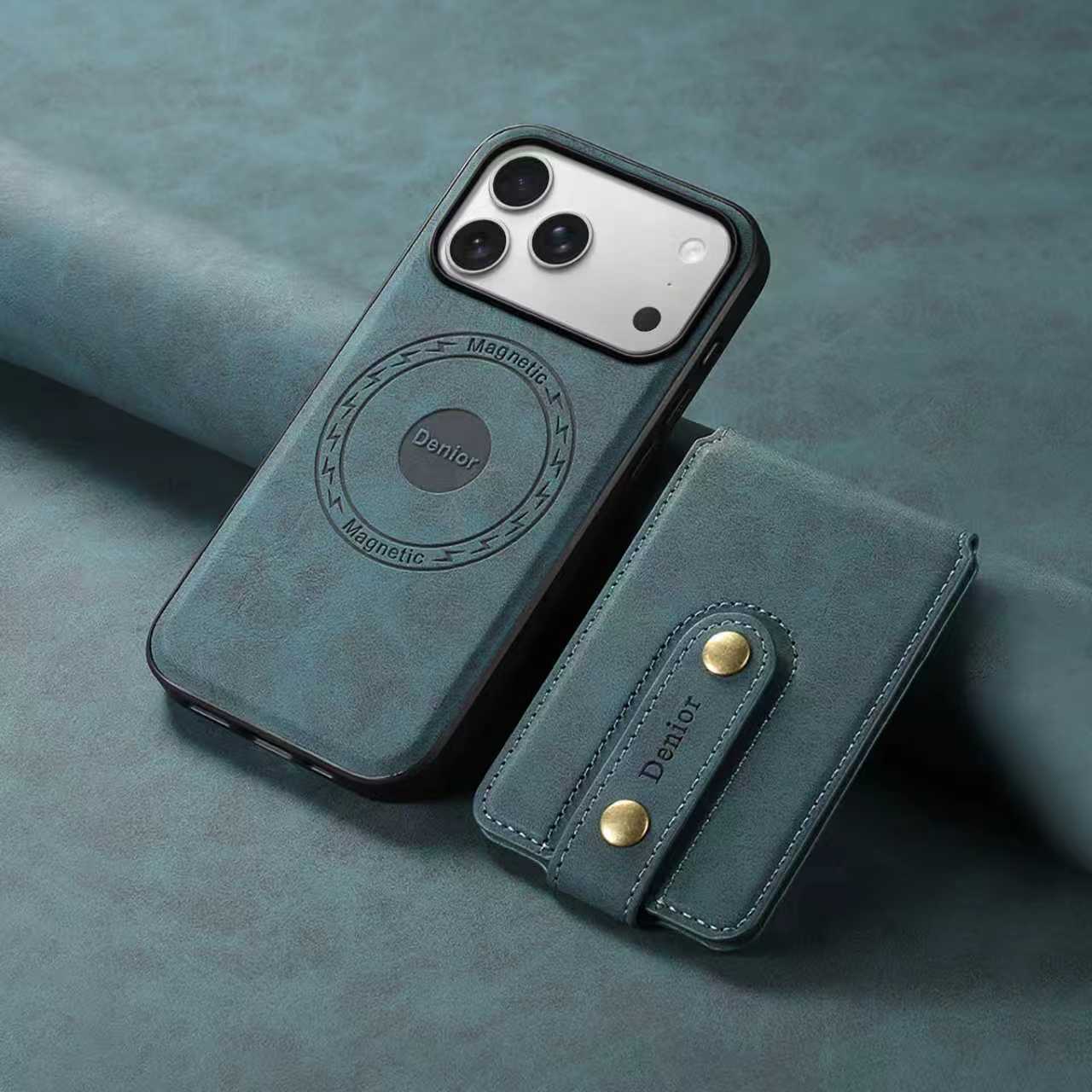 分体多卡位适用苹果18promax手机壳iPhone17pro放证件ip16plus插卡Air零钱包pg15复古皮质14pm磁吸卡包13装12