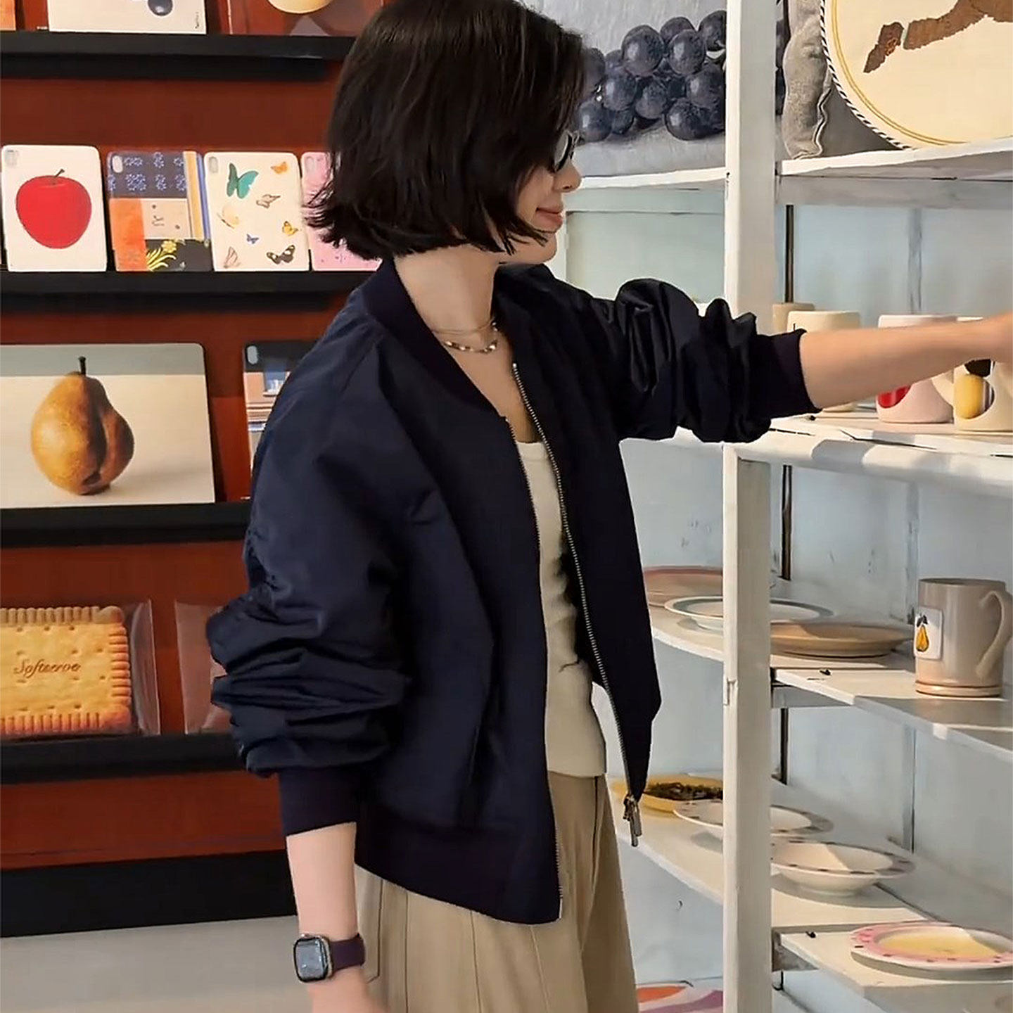 日系CherryKoko美式复古棒球服宽松外套女春2026新款小个子短款