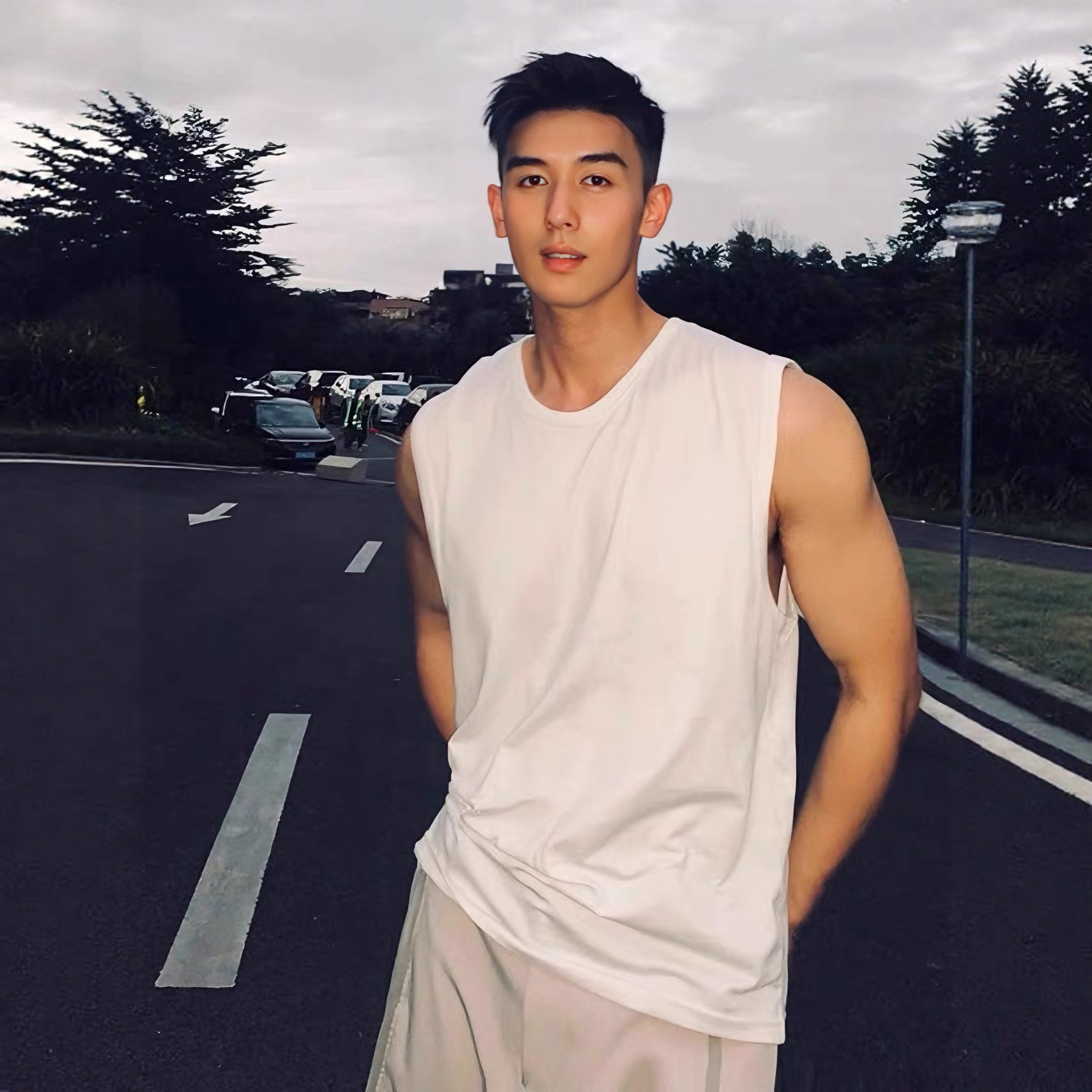 新款男士背心宽松圆领纯色无袖T恤男夏季透气舒适运动上衣男款t恤