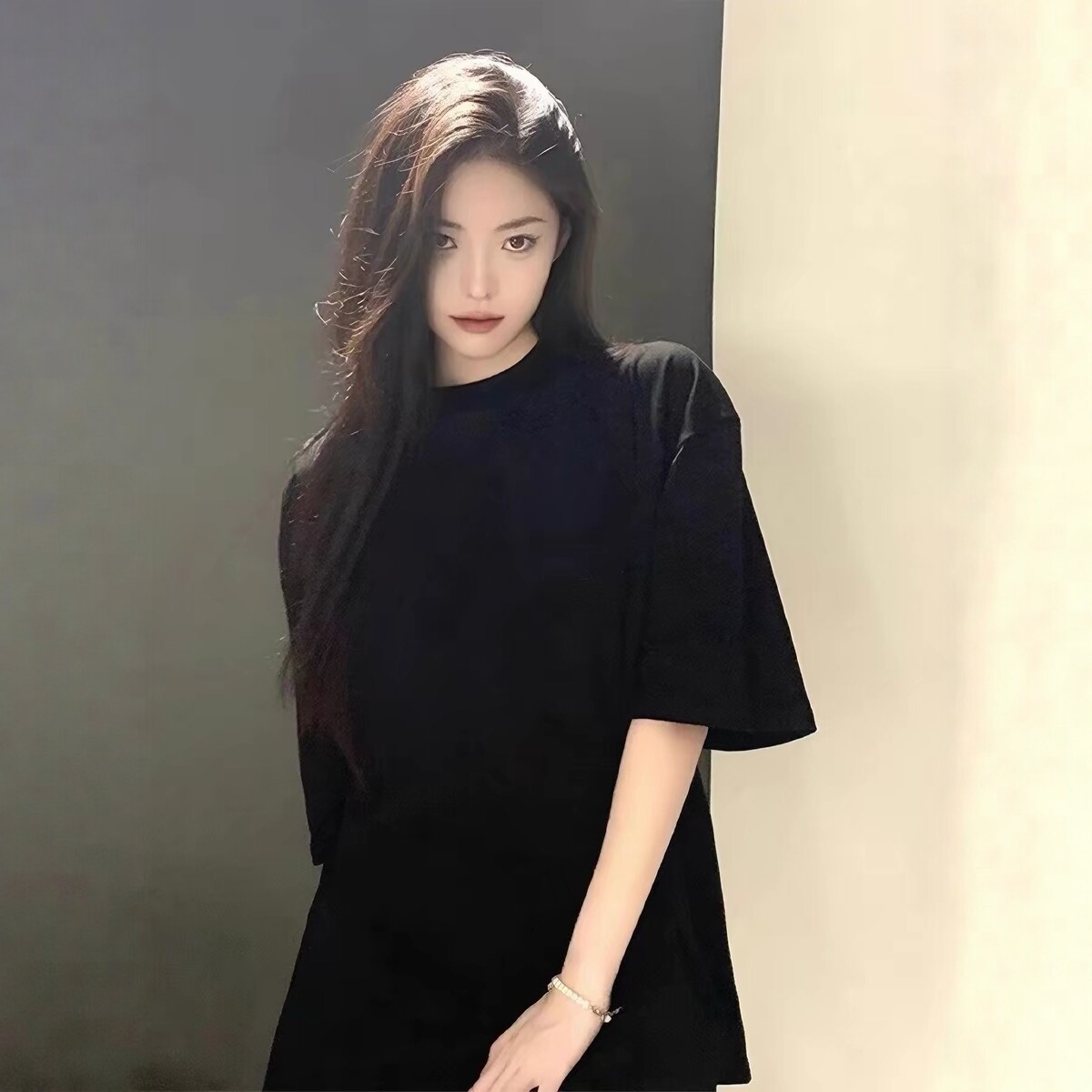 美式基础款纯棉纯色短袖t恤男夏2026新款小领口半截袖情侣款上衣