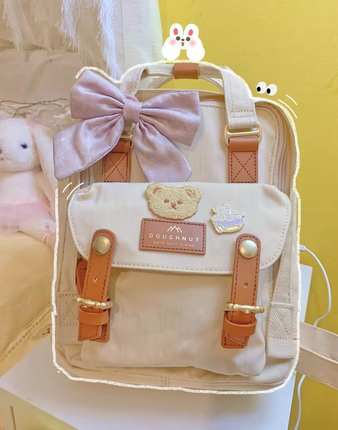 doughnut甜甜圈迷你双肩包蝴蝶结可爱女包iPad收纳小号背包亲子包