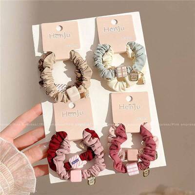 方块布艺小肠发圈女2025新款高级感时尚头绳发无扎痕头饰发饰WLL