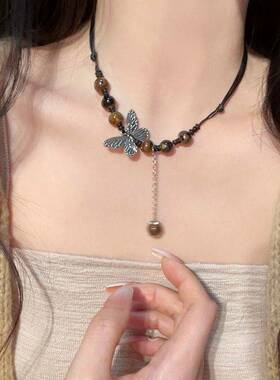 女款新中式国风蝴蝶串珠锁