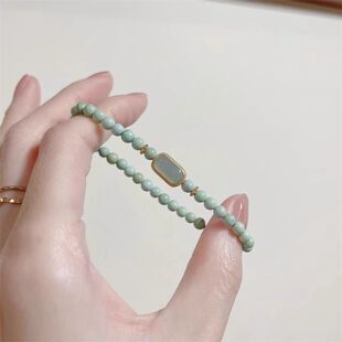 绿色串珠手链女小众复古风气质手串闺蜜D3 新中式