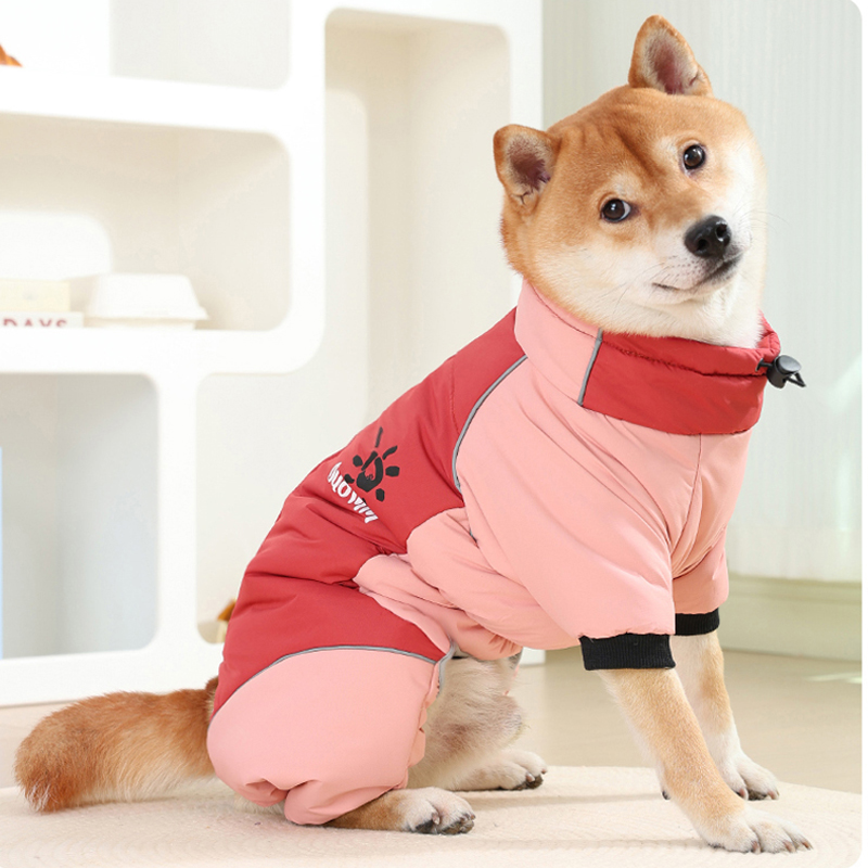 冬装狗狗衣服四脚柴犬棉衣金毛保暖中大型犬宠物冬季加厚棉服衣服