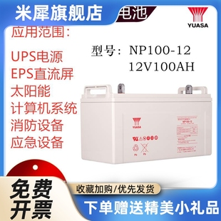 YUASA汤浅蓄电池NP100 12铅酸12V100AH直流屏机房UPS电源专用电池