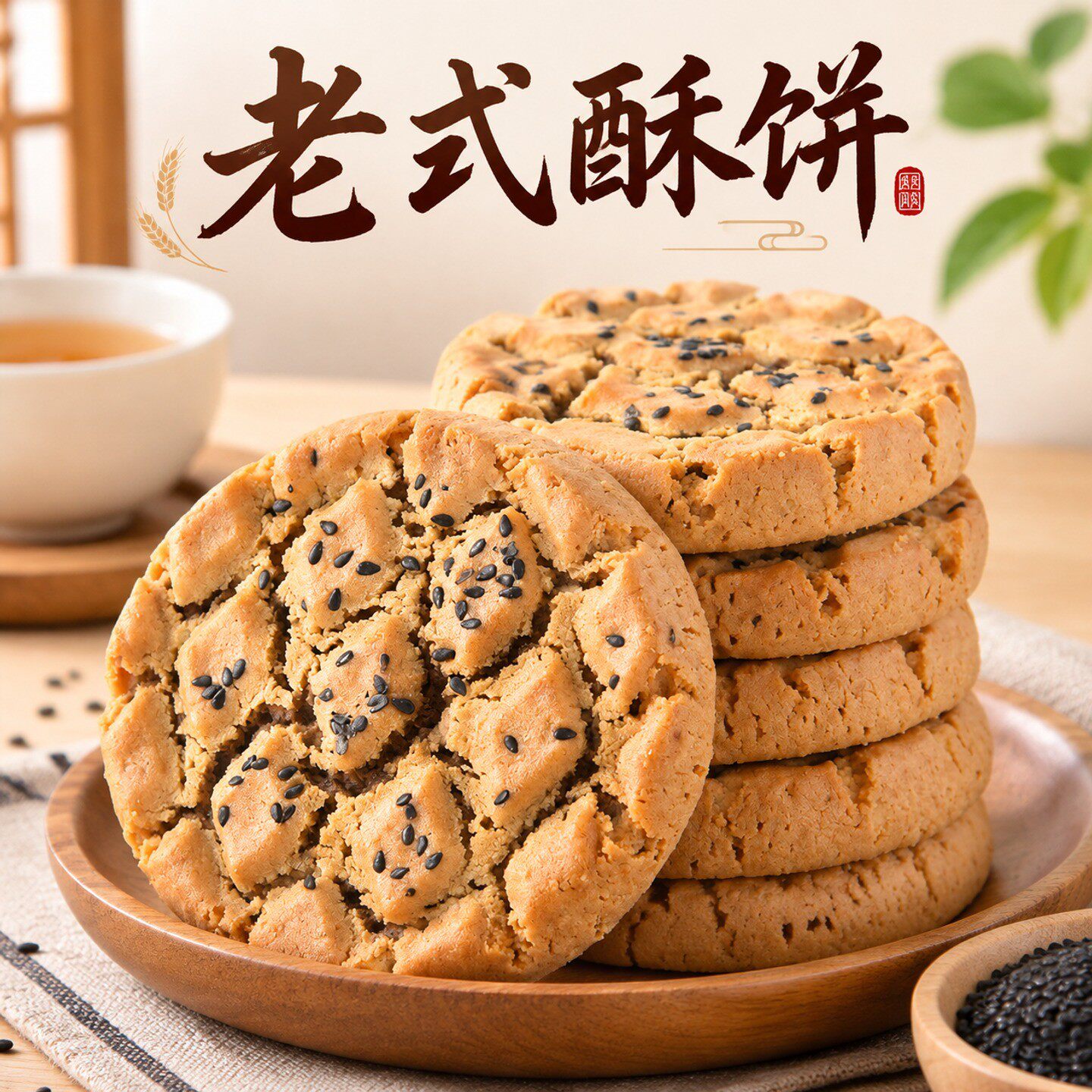 俏美味铁棍山药核桃酥零食夹心饼