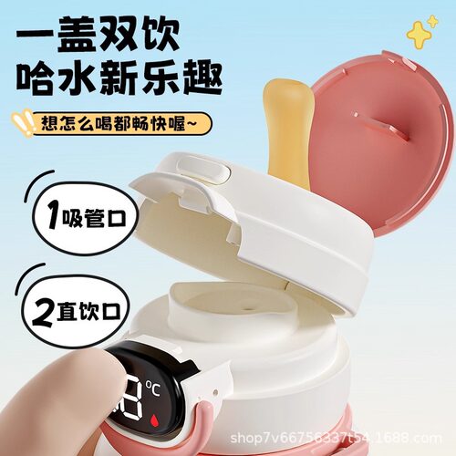 儿童保温杯男孩幼儿园水杯上学专用可爱吸管杯子2026新款宝宝水壶