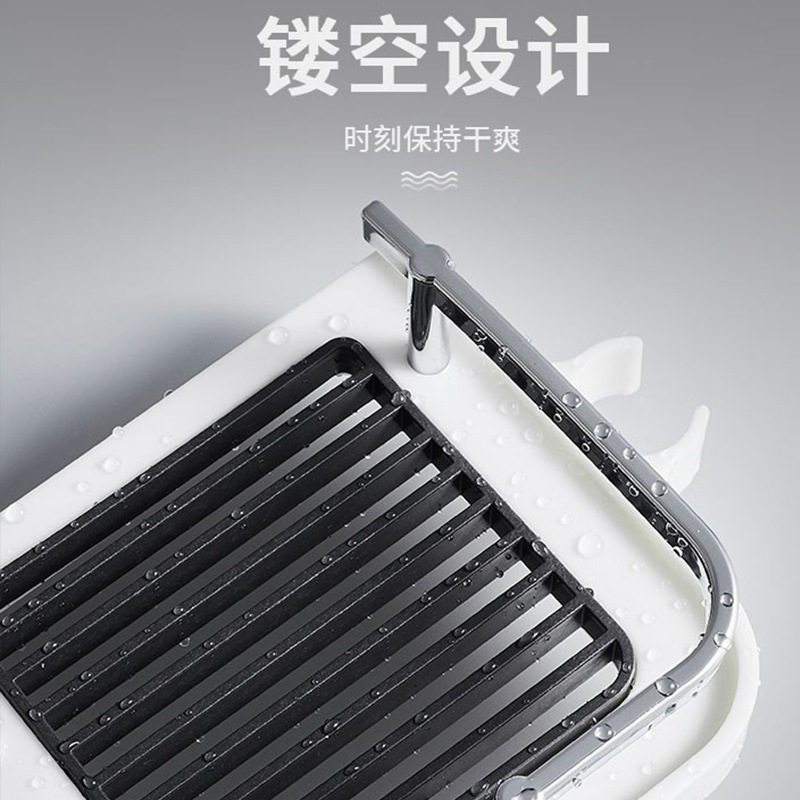淋浴杆花洒杆置物架 升降淋浴器托盘免打孔多功能卫生间收纳架