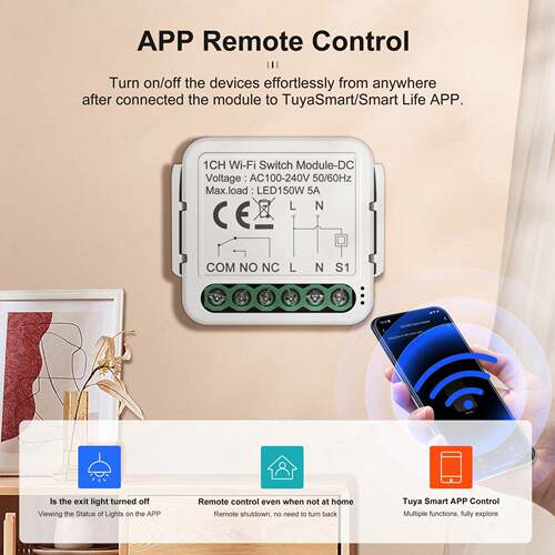 智能wfii迷你通断器模块零火APP语音定时遥控暗盒开关灯智能家居