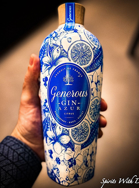 法国GENEROUS AZUR GIN紫罗兰罗勒血橙 杰纳斯小众精酿金酒碧蓝版