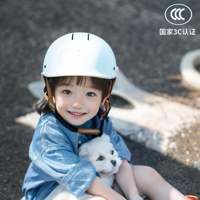 3c儿童头盔电动摩托车幼儿可爱卡通男女孩夏季防雨轻便骑行半盔