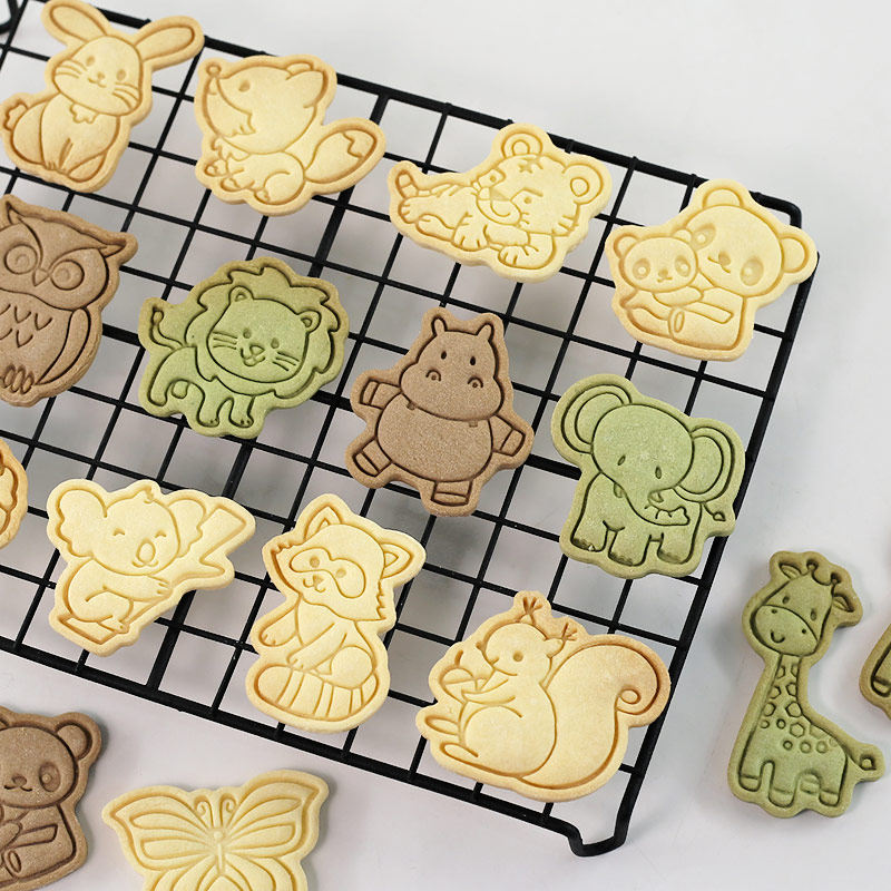 卡通动物饼干模具小动物头像3d立体按压翻糖饼干曲奇切模烘焙模具