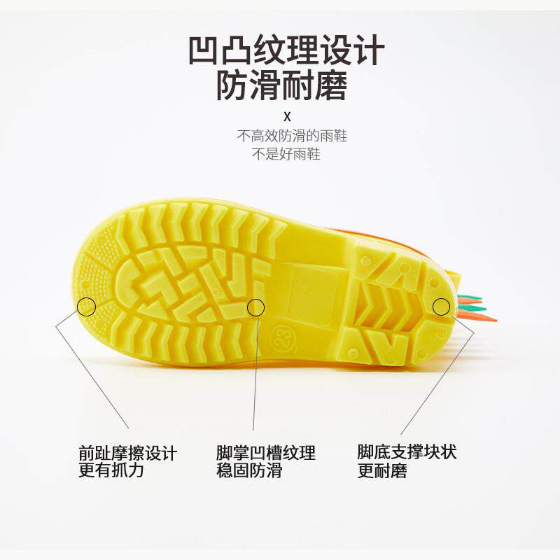 CHILDRENS DINOSAUR RAIN BOOTS BOYS LIGHT AND NON-SLIP NEW 2024 GIRLS POPULAR RAIN BOOTS WATERPROOF MEDIUM TUBE FOREIGN TRADE WATER SHOES