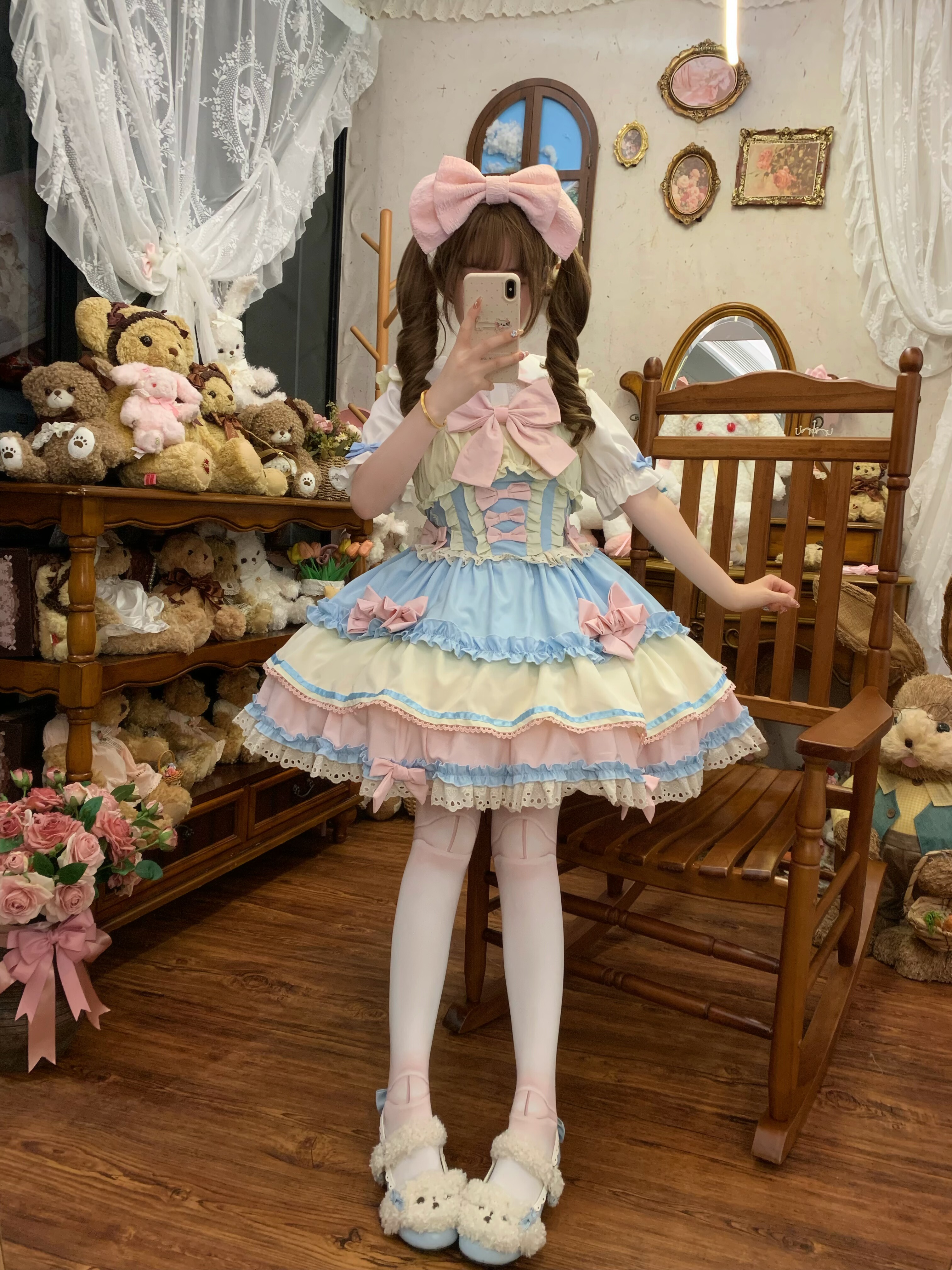 【甜心泡芙】YoYo酱原创设计Lolita洋装doll感jsk吊带连衣裙夏季