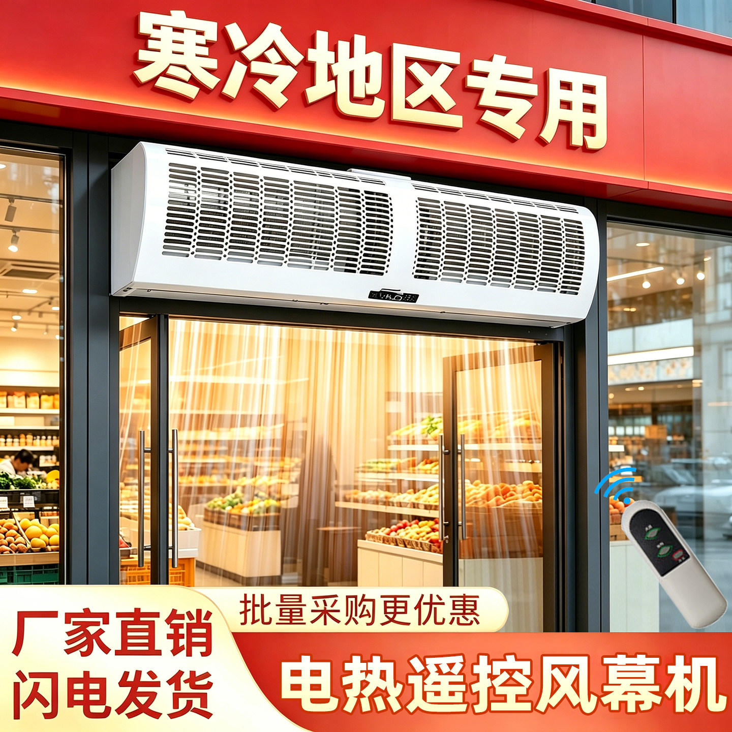 风幕机商用电加热冷暖两用风帘机