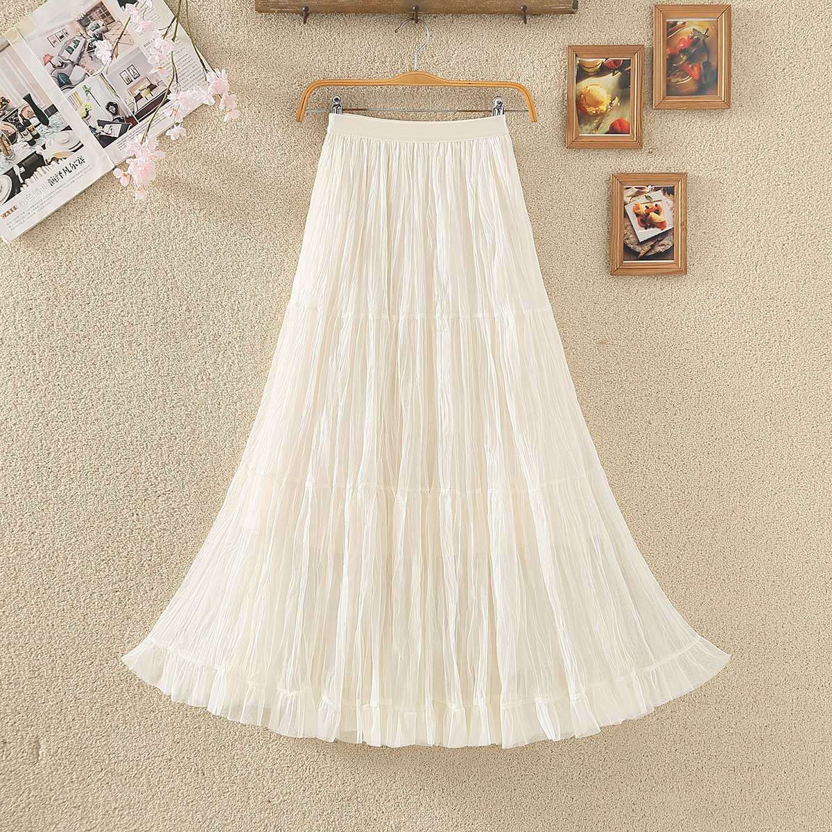 网纱裙半身裙荷叶边蛋糕裙子长裙