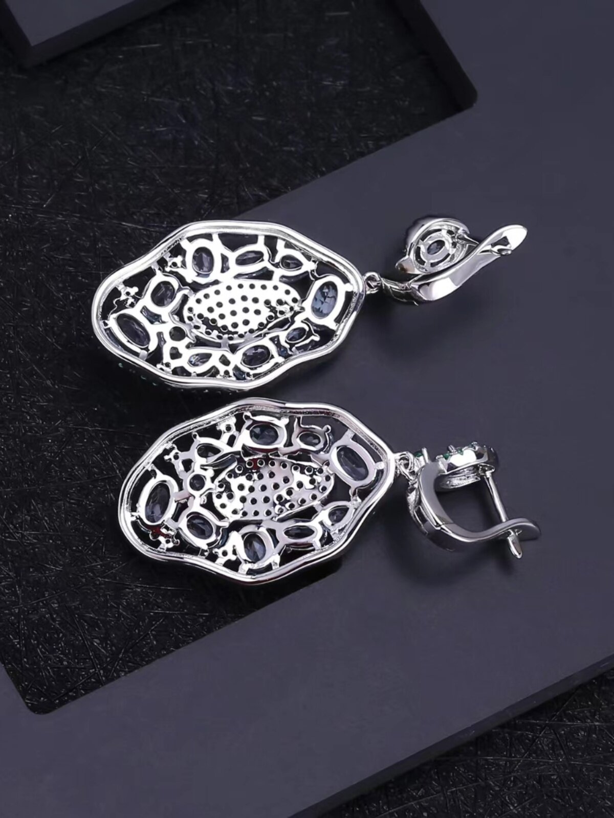 디자이너 유럽과 미국 스타일의 보석 귀걸이 복고풍 럭셔리 S  상감 천연 토파즈 귀걸이 귀걸이