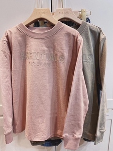 男童宝宝复线字母印花宽松上衣女童纯棉橡皮粉长袖T恤圆领打底衫