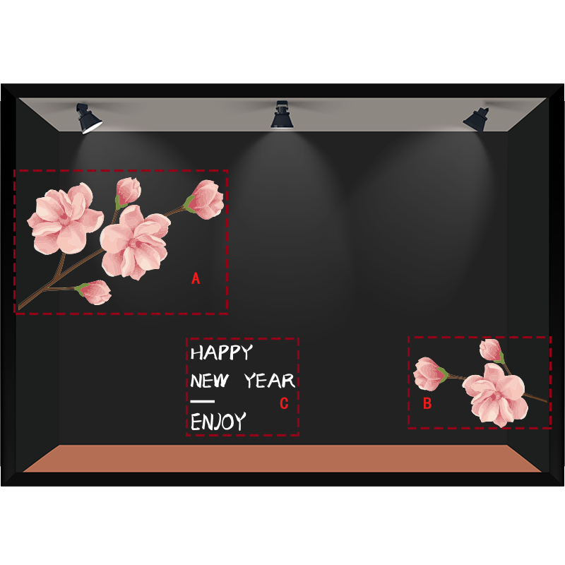 新年商场节日气氛风贴画