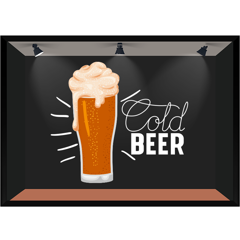 酒吧啤酒玻璃贴画创意beer橱窗美化广告海报餐厅超大静电玻璃贴膜