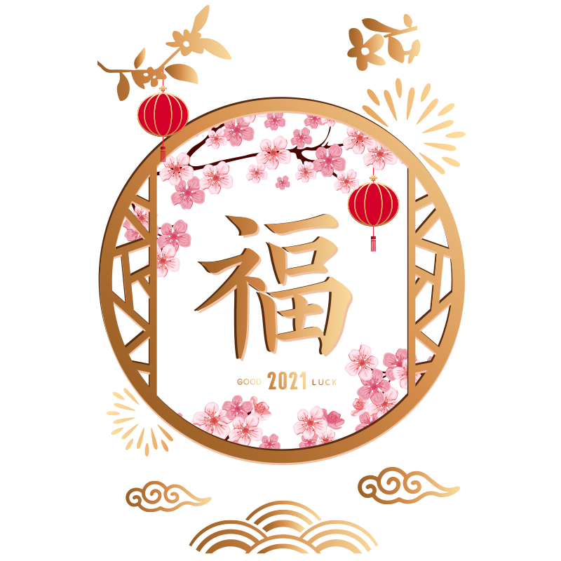 新年桃花窗格门贴静电楼盘物业