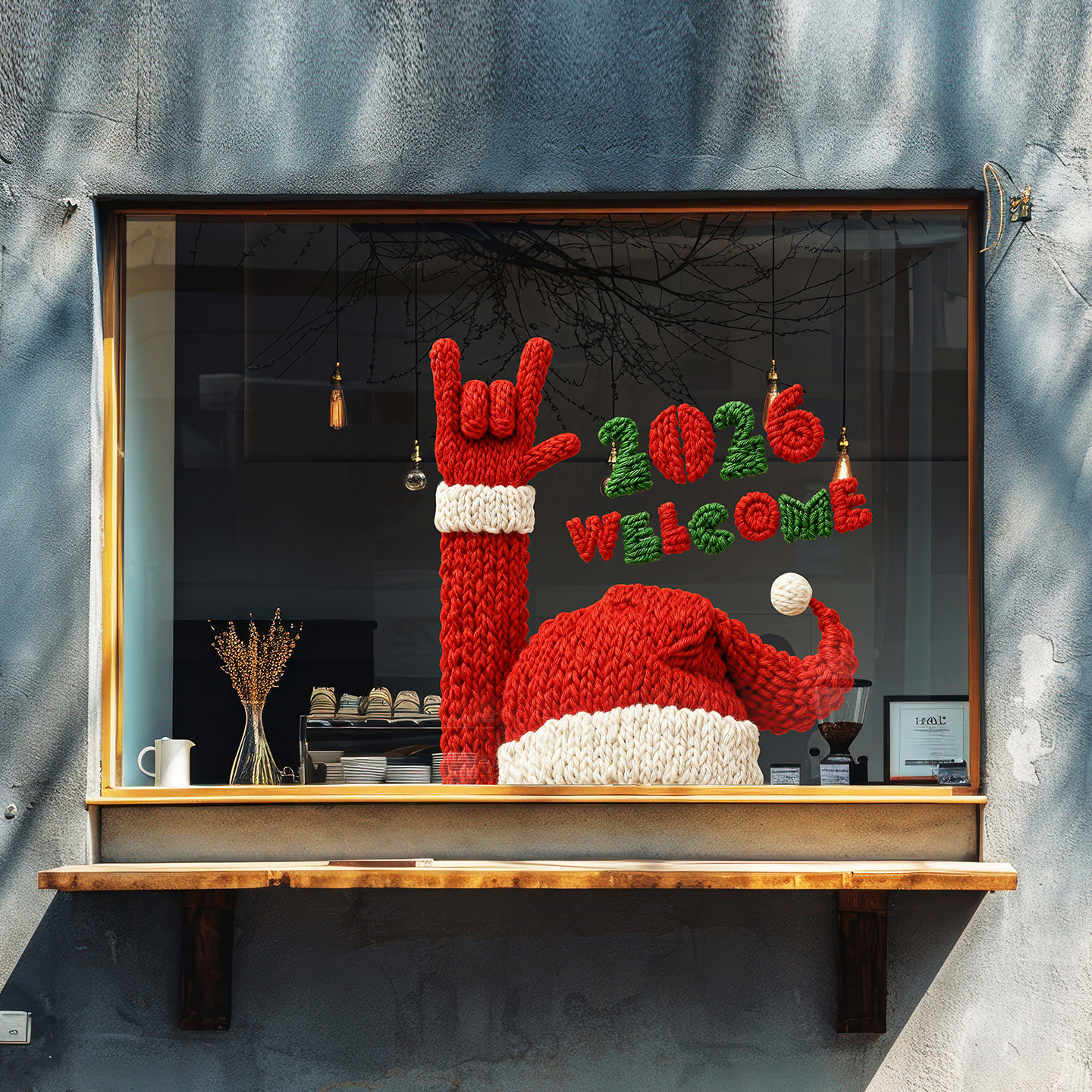 春节装饰窗花网红暖冬毛线风卡通小马静电贴2026新年餐厅美陈贴,节庆用品/礼品,圣诞装饰品,淘宝优惠券,粉丝福利购,淘宝优惠卷