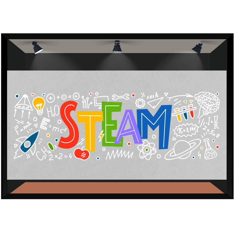 STEAM早教培训玻璃静电贴膜教室橱窗布置隐私防撞提醒双面免胶