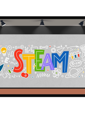 STEAM早教培训玻璃静电贴膜教室橱窗布置隐私防撞提醒双面免胶