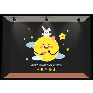 童装店西餐厅场景布置玻璃贴纸